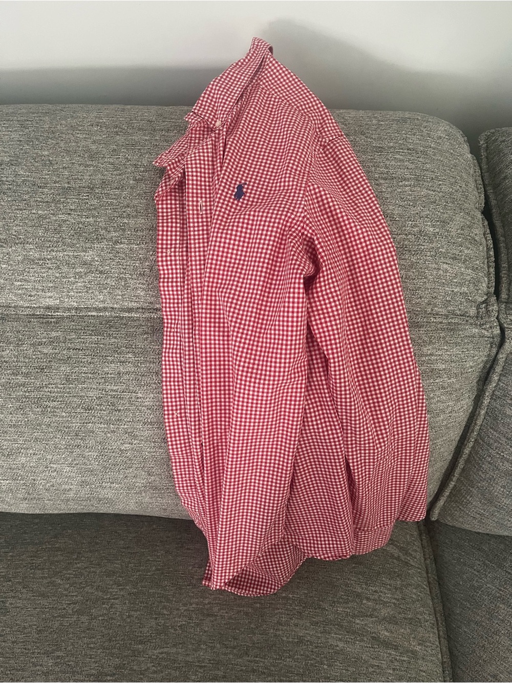 Ralph Lauren Red Gingham Long-Sleeve Button-Down Shirt- Boys